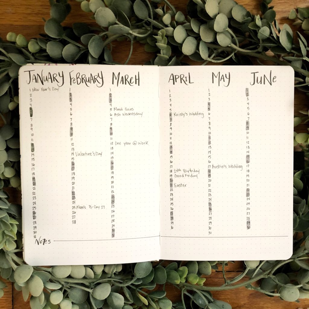 2019 Bullet Journal Set-Up - Rae's Daily Page