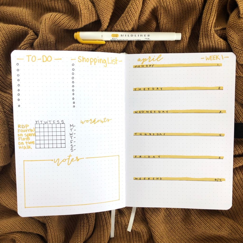 April Bullet Journal Set-Up - Rae's Daily Page
