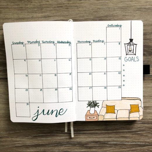 June Bullet Journal Set-Up - Rae's Daily Page