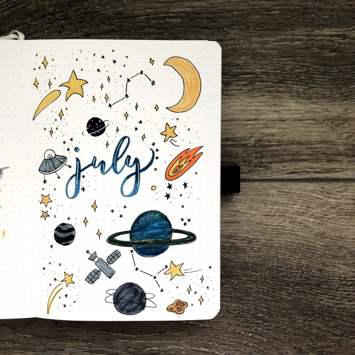 July Bullet Journal | Red, White, and Blue Bujo - Rae's Daily Page