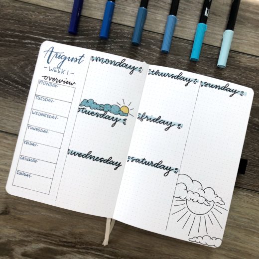 August 2019 | Bullet Journal Set-Up - Rae's Daily Page