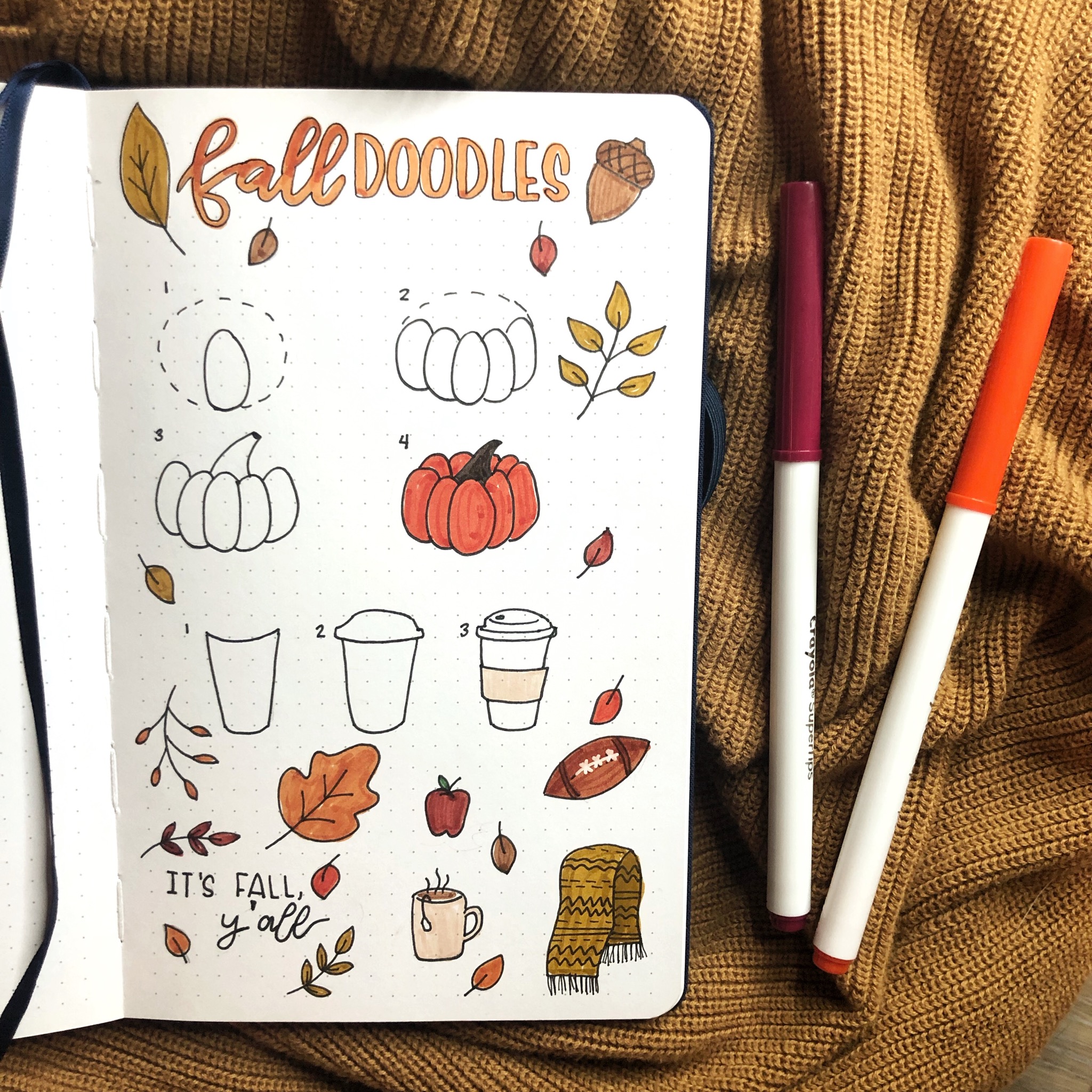 Inspiration For Fall Doodles To Include In Your Bullet Journal