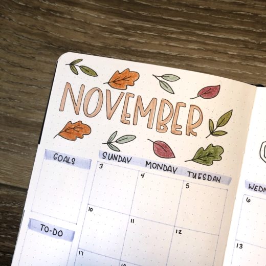 November 2019 | Bullet Journal Set-Up - Rae's Daily Page