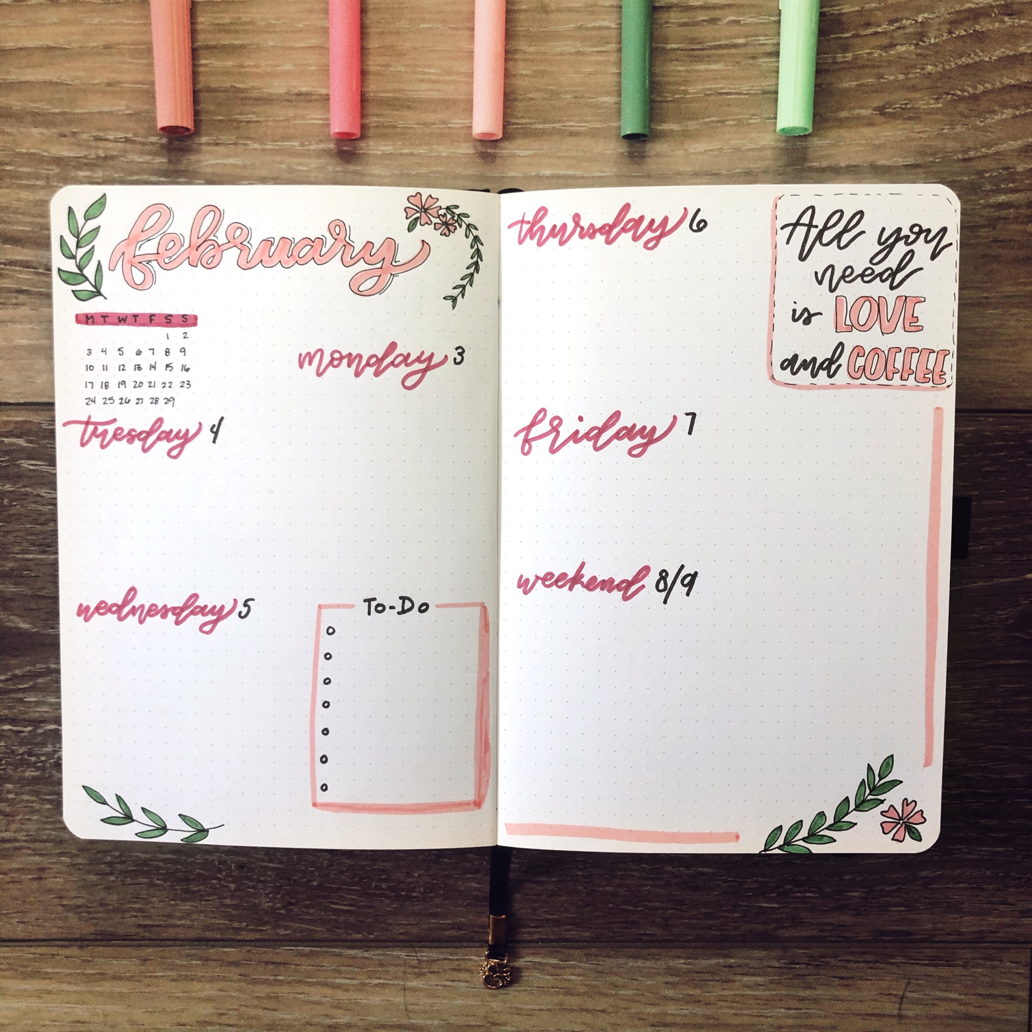 February Bullet Journal Set Up | 2020 - Rae's Daily Page