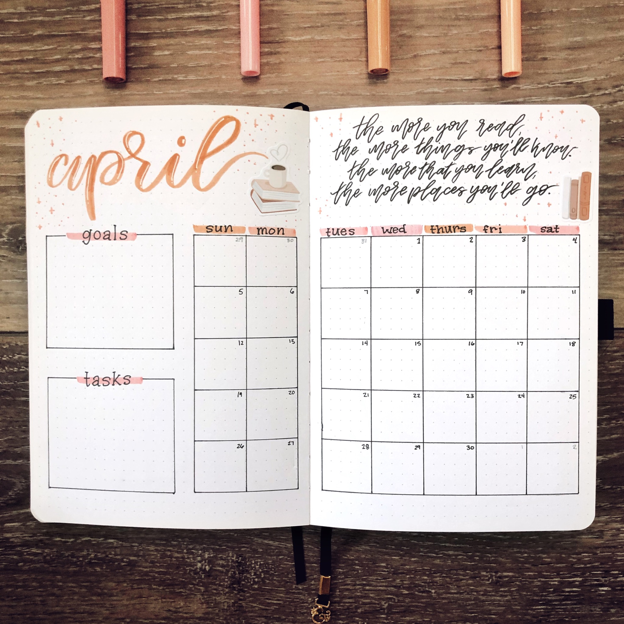 April Bullet Journal Set-Up | Bookish Bullet Journal Theme - Rae's ...