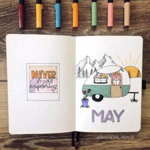 May Bullet Journal Set-Up | Camping Bullet Journal Theme - Rae's Daily Page