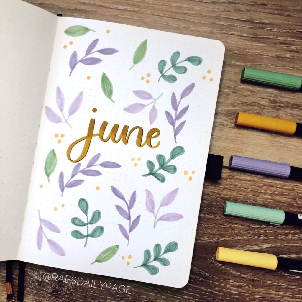 June Journal Lettering June Bullet Journal | Simple Floral Bullet Journal Theme - Rae's Daily Page