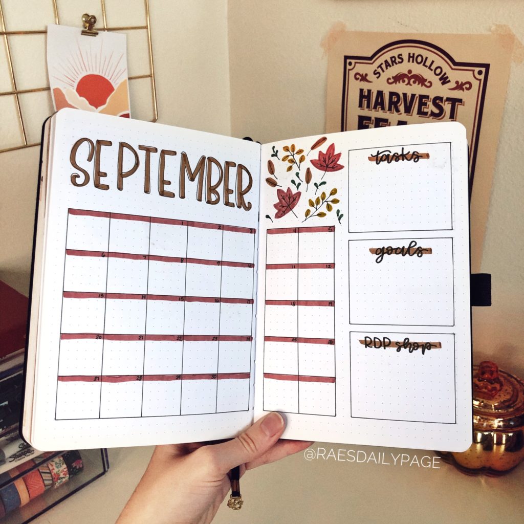 September Bullet Journal | Fall Leaves - Rae's Daily Page