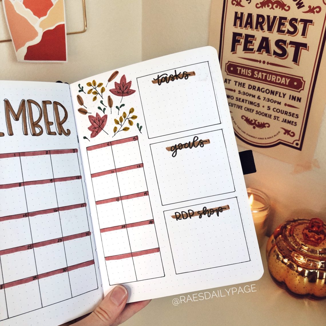 September Bullet Journal | Fall Leaves - Rae's Daily Page