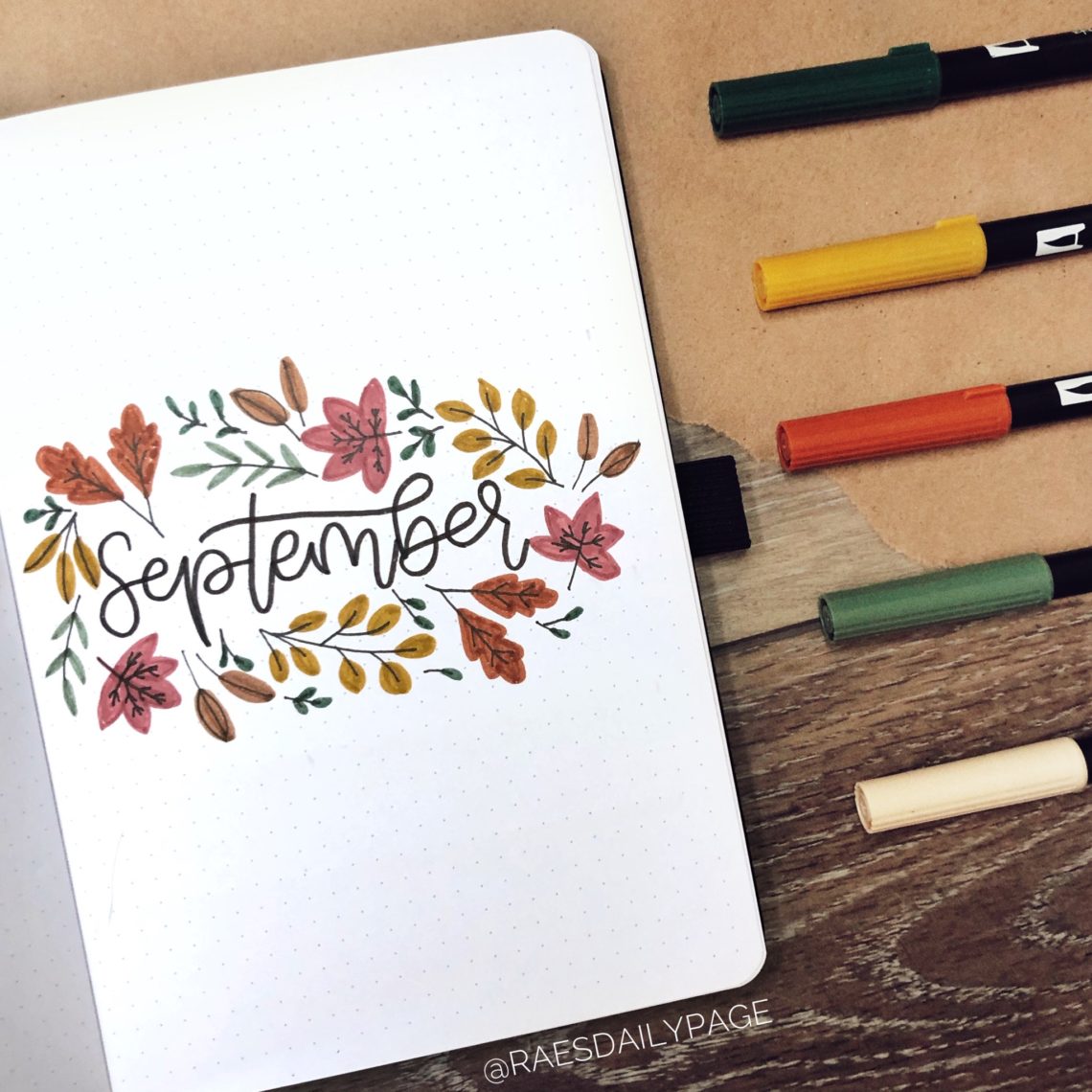 September Bullet Journal | Fall Leaves - Rae's Daily Page