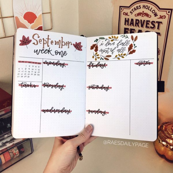 September Bullet Journal | Fall Leaves - Rae's Daily Page