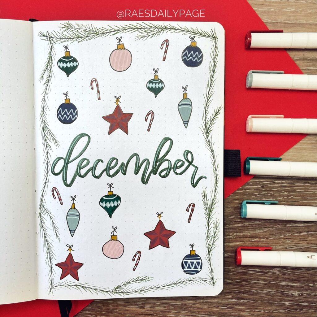 December Bullet Journal | Christmas Theme - Rae's Daily Page