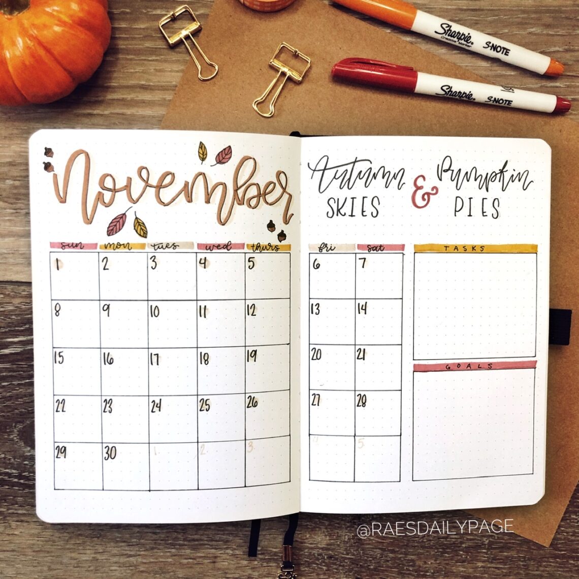 November Bullet Journal | Cozy Fall Vibes - Rae's Daily Page