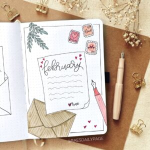 February Bullet Journal | Love Letters Theme - Rae's Daily Page