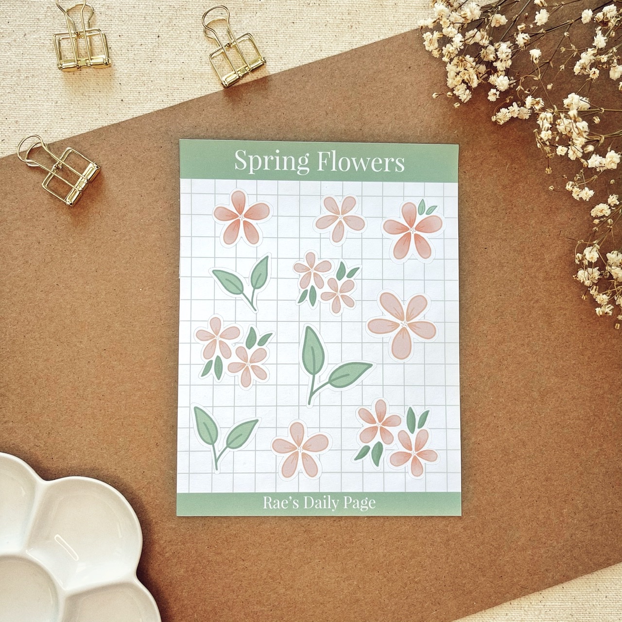 Scrapbook Diary stickersticks Pastel Floral Planner Sticker Sheet for Bullet Journal
