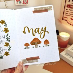 May Bullet Journal Set-Up | Mushroom Bujo Theme - Rae's Daily Page