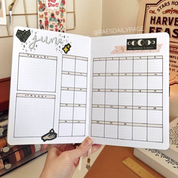 June Bullet Journal | Tarot Card Bullet Journal Theme - Rae's Daily Page