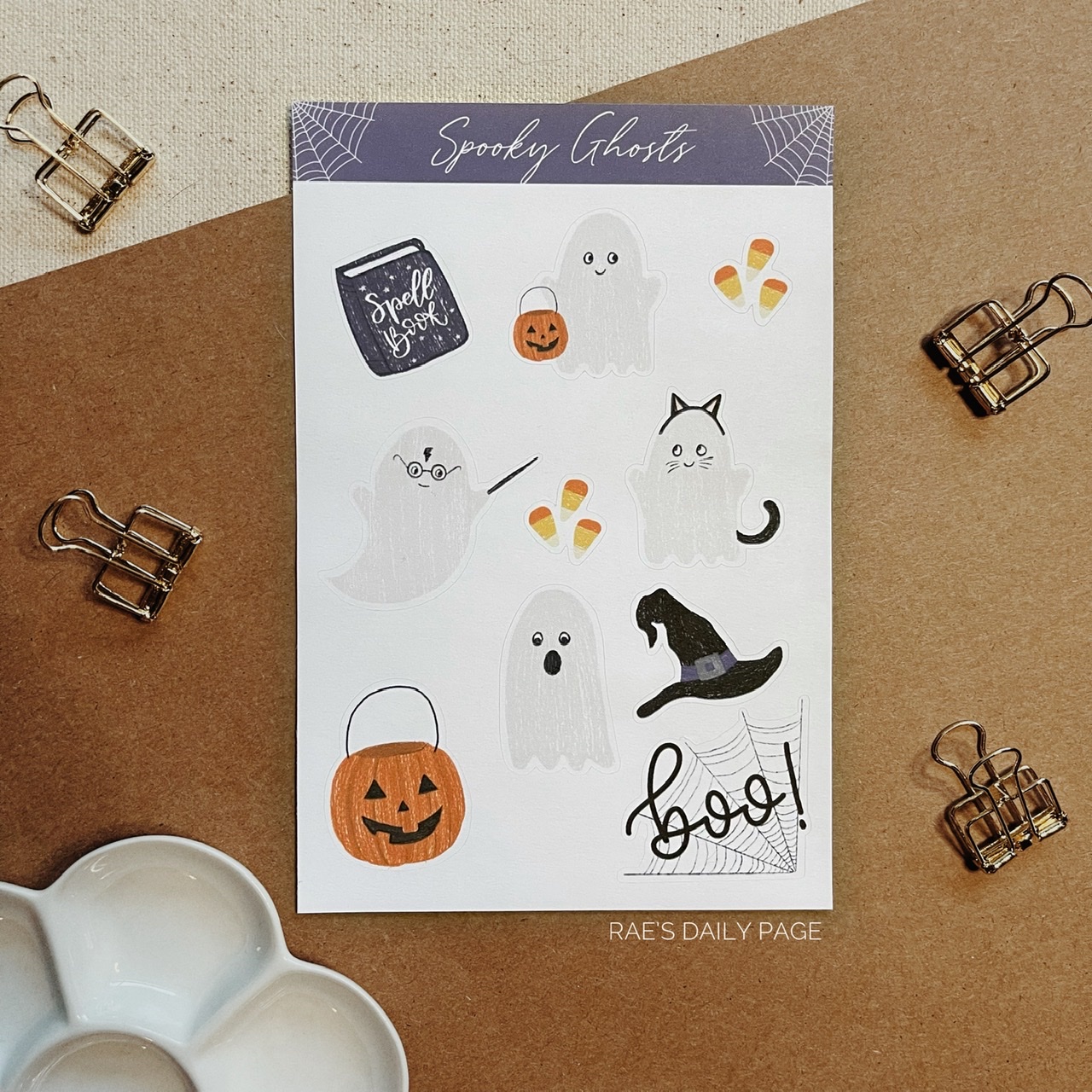 Halloween Bullet Journal Stickers, Cute Ghosts Stickers